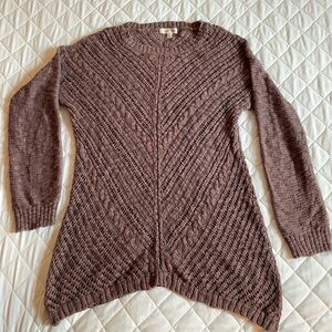 Pink Rose Women's Textured Knit Sweater - Dusty Purple